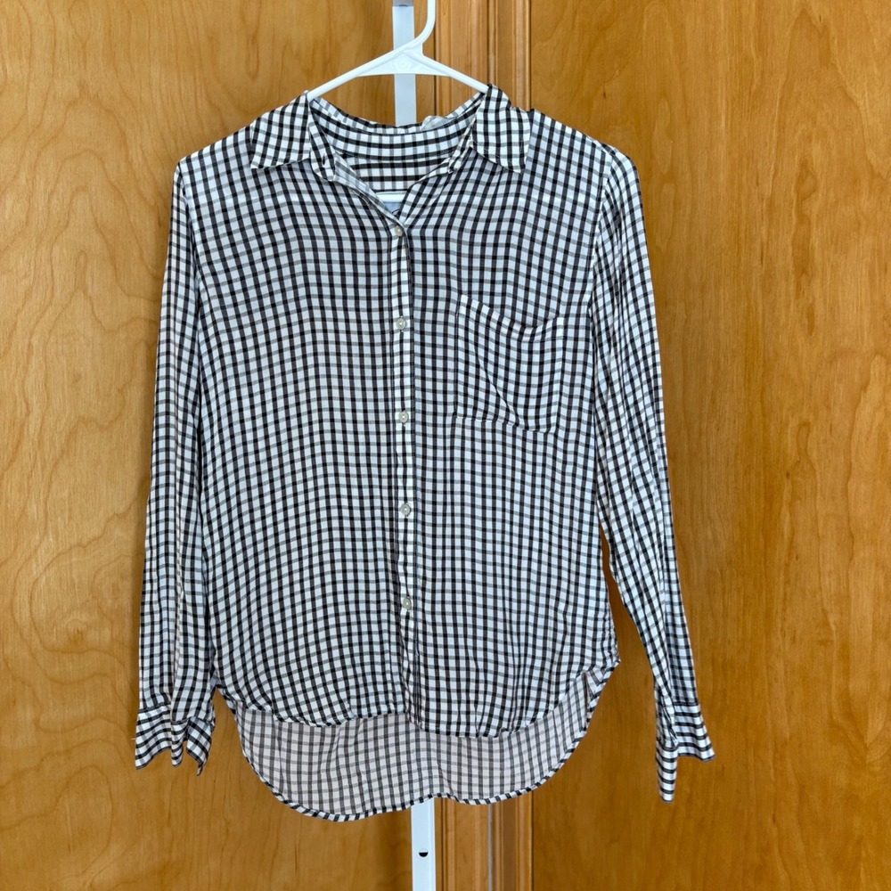 Rails Josephine Black Gingham Button‎ Down Shirt Extra Small XS Rayon